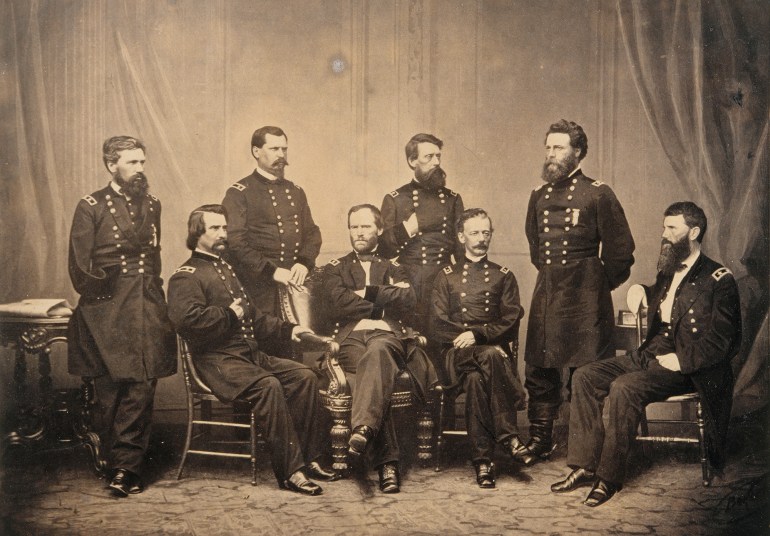 George Barnard et Mathew Brady, Sherman and his generals, 1865.jpg